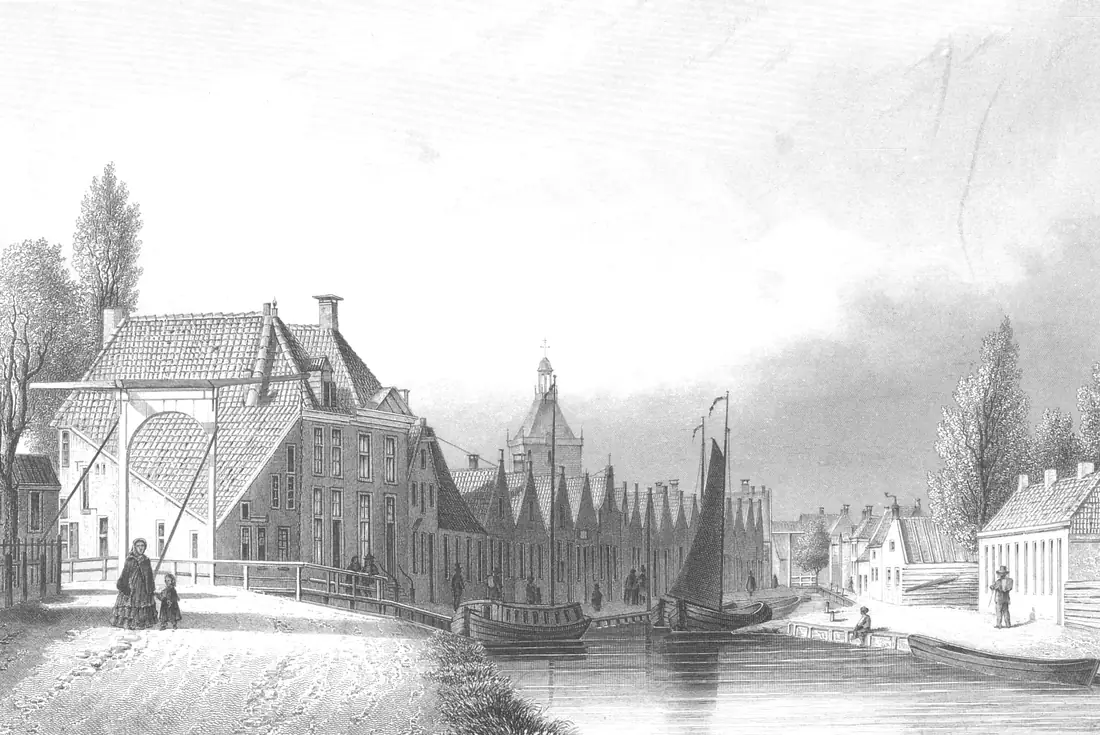 Oude prent van Meppel uit 1858